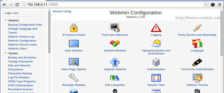 linux webmin